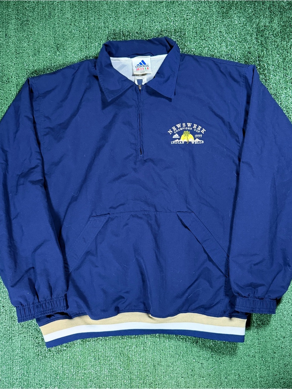 Adidas 1999 vintage Men's Navy Pullover Windbreaker Jacket Larg